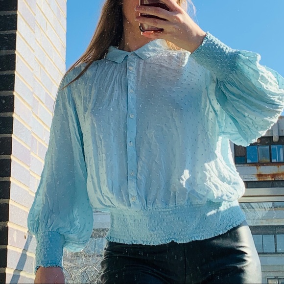 Anthropologie Maeve Turquoise Dramatic Bell Sleeve - Picture 14 of 16